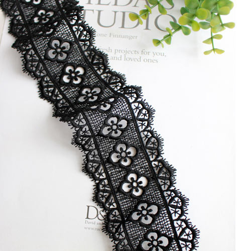 케미컬레이스-네잎꽃송이양면 블랙(1419495) 7cm