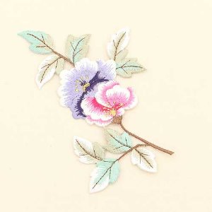 73-885 목단꽃 자수장식_퍼플&amp;핑크