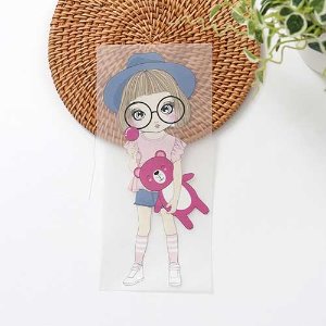 [3D전사지]핑크곰돌이와소녀34번(93034)