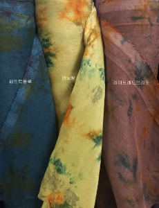 [대폭](감물천연염색)인견실크-민평클립블루24d002
