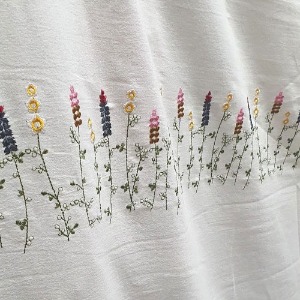20수워싱광목자수-보리줄꽃2color H0087