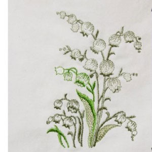 워싱광목 야생화자수컷트지-은방울꽃(B62)